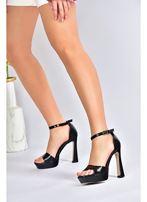 Siyah Rugan Topuklu Kadın Ayakkabı K404580108 - Görsel 4