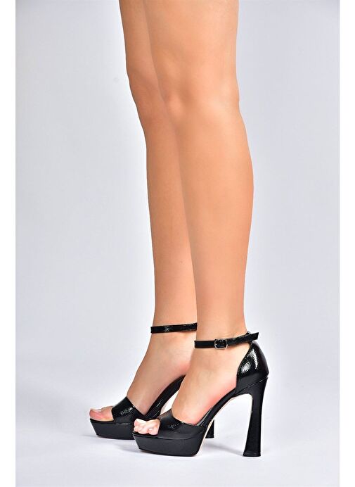 Siyah Rugan Topuklu Kadın Ayakkabı K404580108 - Görsel 5