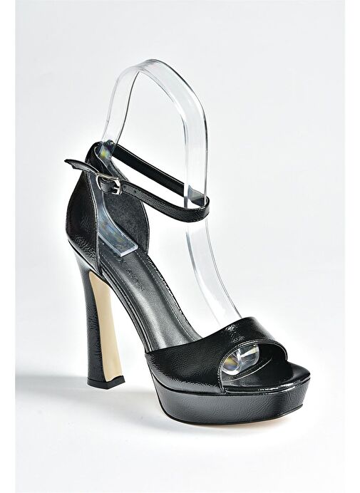 Siyah Rugan Topuklu Kadın Ayakkabı K404580108 - Görsel 9