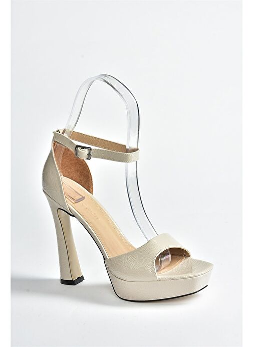 Bej Rugan Platform Topuklu Kadın Ayakkabı K404580108 - Görsel 5