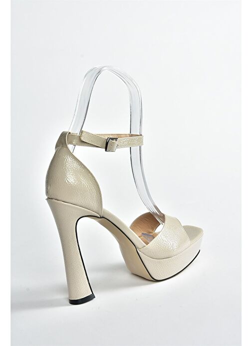 Bej Rugan Platform Topuklu Kadın Ayakkabı K404580108 - Görsel 6