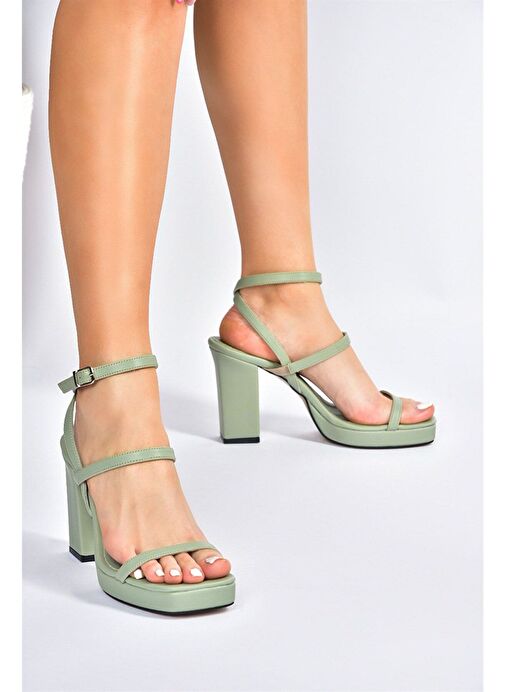 Yeşil Kalın Topuklu Günlük Kadın Ayakkabı M282462709 - Görsel 2