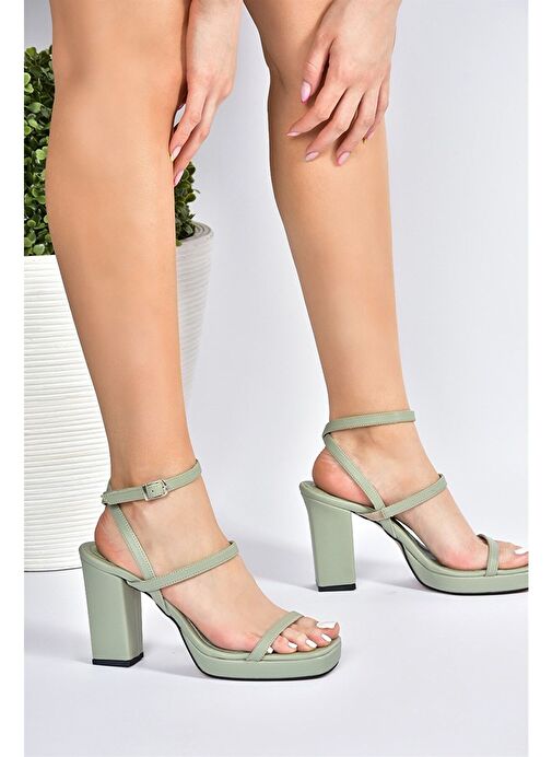 Yeşil Kalın Topuklu Günlük Kadın Ayakkabı M282462709 - Görsel 3