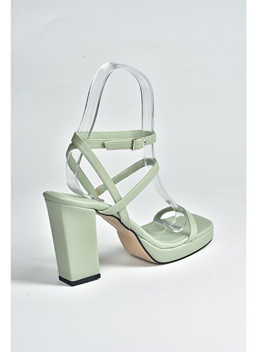 Yeşil Kalın Topuklu Günlük Kadın Ayakkabı M282462709 - Görsel 7