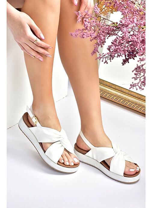 Beyaz Günlük Kadın Sandalet M524022309 - Görsel 3