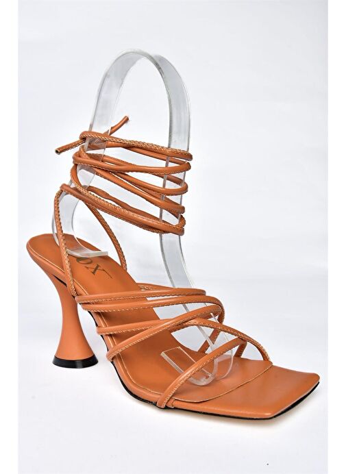Turuncu Bilekten Bağlamalı Topuklu Kadın Ayakkabı M369543409 - Görsel 6