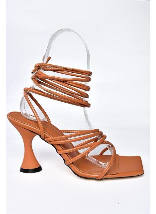 Turuncu Bilekten Bağlamalı Topuklu Kadın Ayakkabı M369543409 - Görsel 7