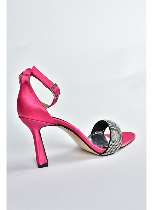 Fuşya Saten Kumaş Kadın Abiye Ayakkabı M572160704 - Görsel 8