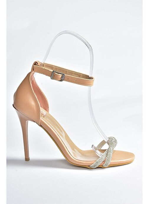 Ten Taşlı İnce Topuklu Kadın Abiye Ayakkabı M752121309 - Görsel 6