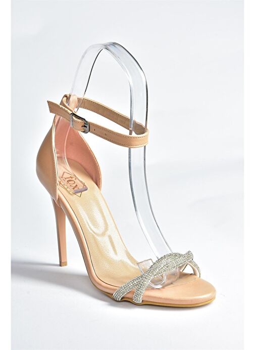 Ten Taşlı İnce Topuklu Kadın Abiye Ayakkabı M752121309 - Görsel 7