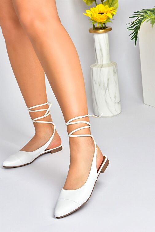 Beyaz Bilek Bağlamalı Kadın Babet M726890209 - Görsel 5