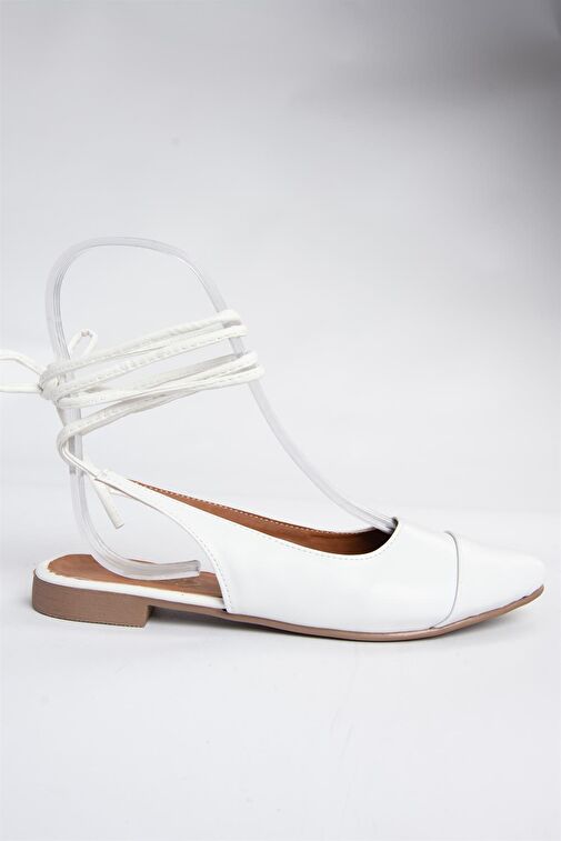 Beyaz Bilek Bağlamalı Kadın Babet M726890209 - Görsel 6