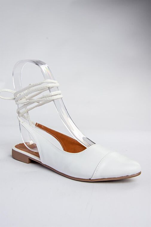 Beyaz Bilek Bağlamalı Kadın Babet M726890209 - Görsel 7