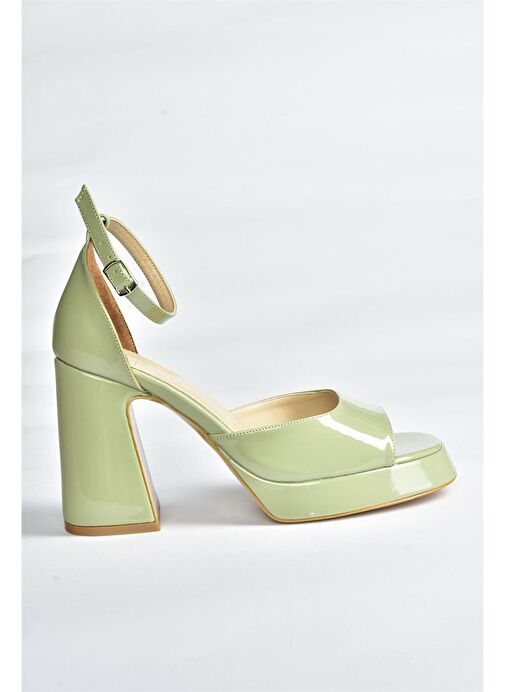 Yeşil Rugan Kalın Platform Topuklu Kadın Ayakkabı K404100208 - Görsel 8