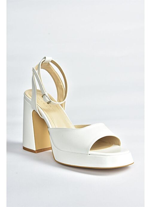 Fox Shoes Beyaz Kadın Platform Topuklu Ayakkabı 9277 - Görsel 6