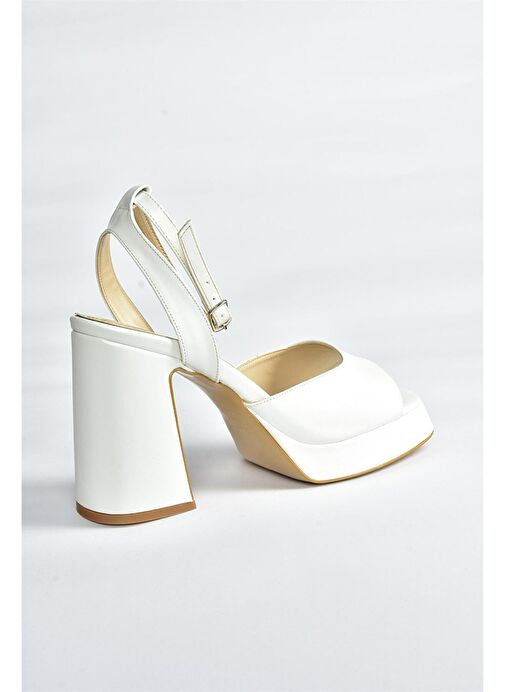 Fox Shoes Beyaz Kadın Platform Topuklu Ayakkabı 9277 - Görsel 7