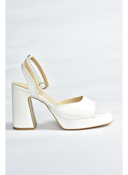 Fox Shoes Beyaz Kadın Platform Topuklu Ayakkabı 9277 - Görsel 8