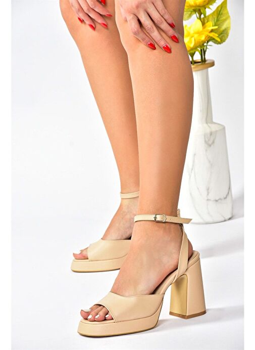 Ten Kalın Platform Topuklu Kadın Ayakkabı M570345609 - Görsel 2