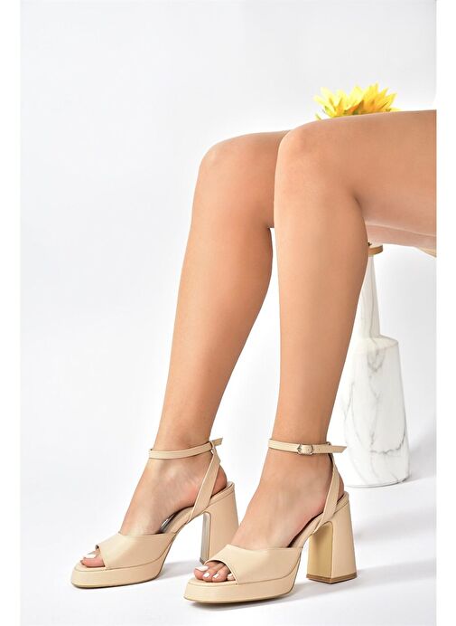 Ten Kalın Platform Topuklu Kadın Ayakkabı M570345609 - Görsel 4