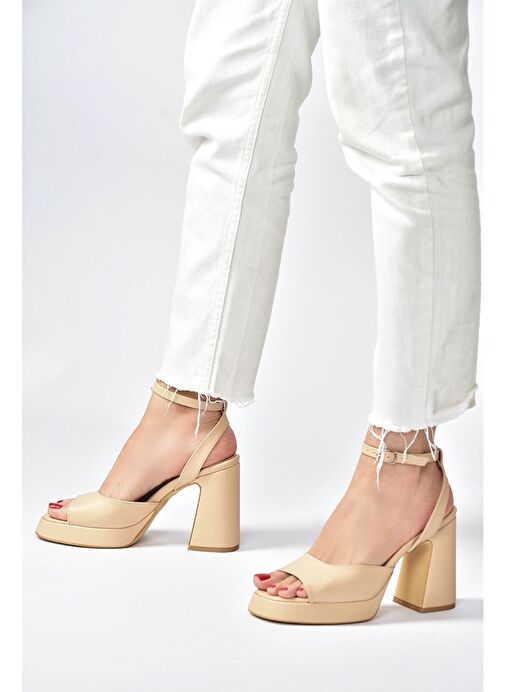 Ten Kalın Platform Topuklu Kadın Ayakkabı M570345609 - Görsel 5