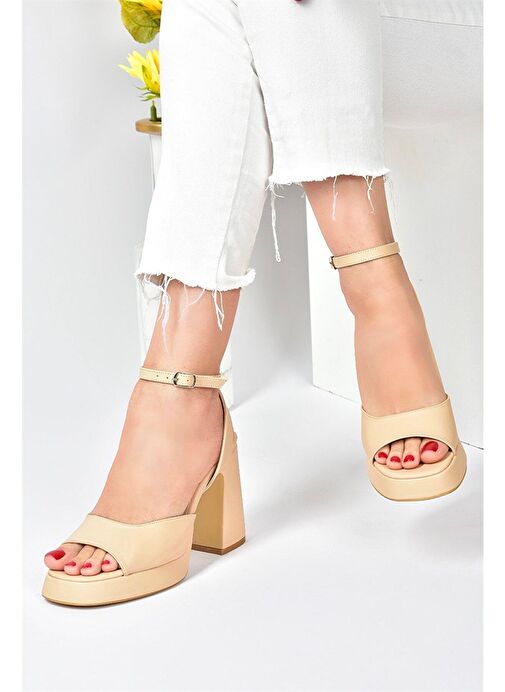 Ten Kalın Platform Topuklu Kadın Ayakkabı M570345609 - Görsel 6