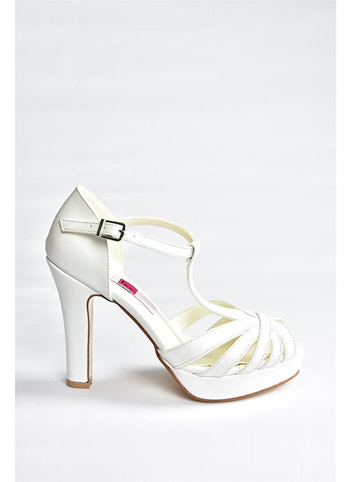 Beyaz Platform Topuklu Kadın Ayakkabı M348010009 - Görsel 4