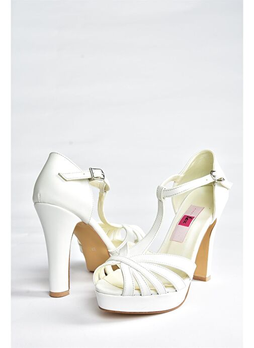 Beyaz Platform Topuklu Kadın Ayakkabı M348010009 - Görsel 6