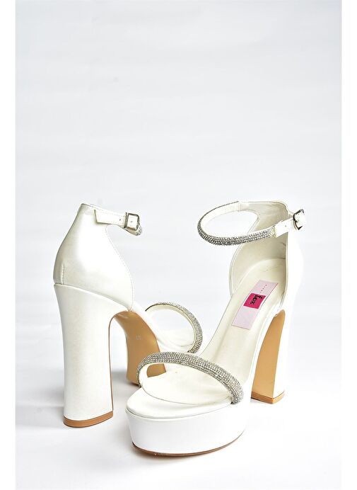 Sedef Taşlı Kalın Topuklu Kadın Abiye Ayakkabı M348202709 - Görsel 5