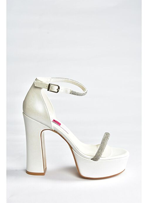 Sedef Taşlı Kalın Topuklu Kadın Abiye Ayakkabı M348202709 - Görsel 7