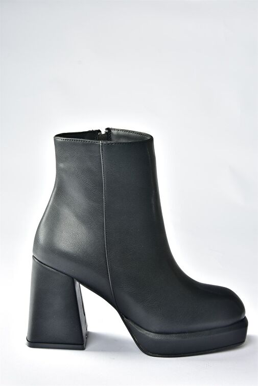 Siyah Platform Taban Kadın Bot N282190809 - Görsel 6