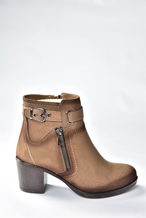 Vizon Süet Kalın Topuklu Kadın Bot L674161502 - Görsel 5