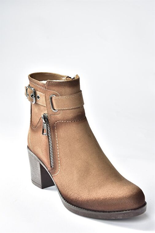 Vizon Süet Kalın Topuklu Kadın Bot L674161502 - Görsel 6