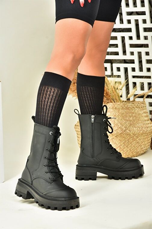 Siyah Kalın Tabanlı Kadın Postal Bot N973000209 - Görsel 3