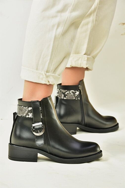 Siyah Alçak Topuklu Günlük Kadın Bot N518400109 - Görsel 2