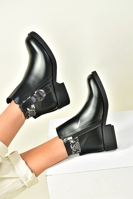 Siyah Alçak Topuklu Günlük Kadın Bot N518400109 - Görsel 3