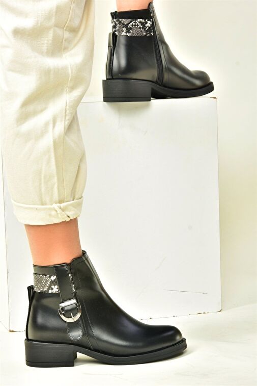 Siyah Alçak Topuklu Günlük Kadın Bot N518400109 - Görsel 4