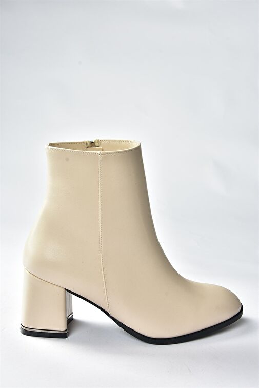 Bej Kalın Topuklu Kadın Bot N282921909 - Görsel 4