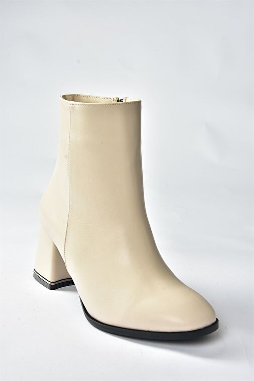 Bej Kalın Topuklu Kadın Bot N282921909 - Görsel 5