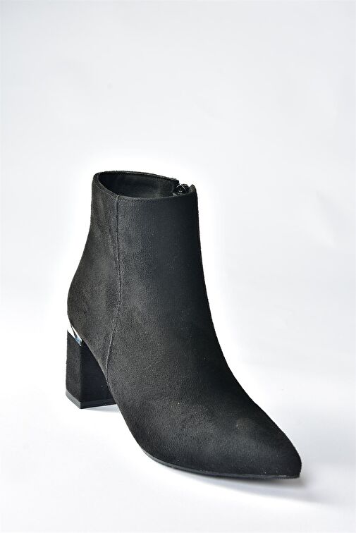Siyah Süet Kalın Topuklu Kadın Bot N820501102 - Görsel 5