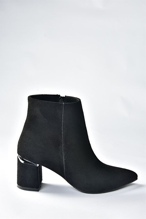Siyah Süet Kalın Topuklu Kadın Bot N820501102 - Görsel 6