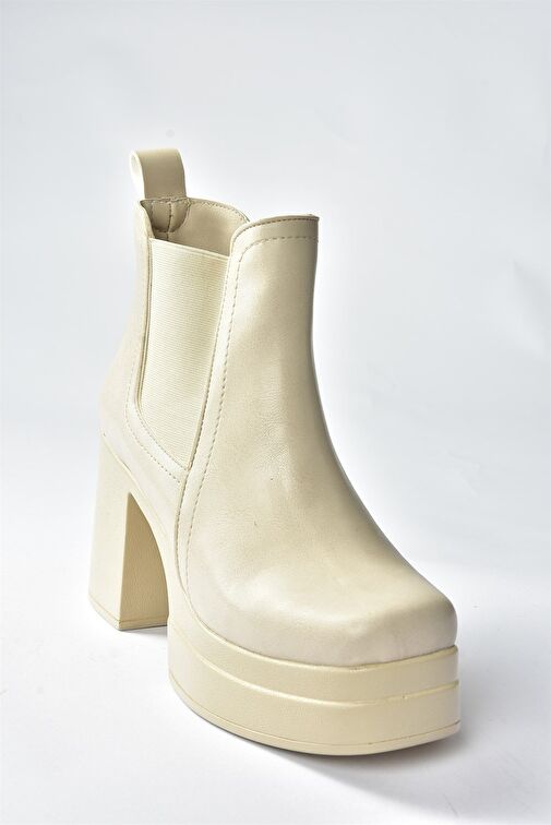 Bej Kalın Tabanlı Kadın Bot N996620009 - Görsel 6