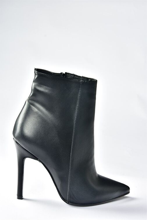 Siyah İnce Topuklu Sivri Burun Kadın Bot N372524409 - Görsel 5