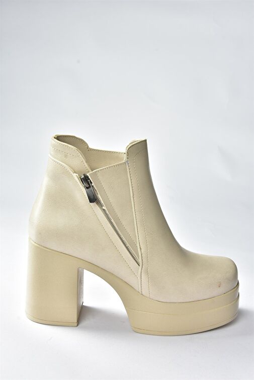 Bej Kalın Tabanlı Kadın Bot N996640009 - Görsel 5