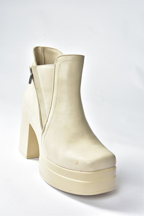 Bej Kalın Tabanlı Kadın Bot N996640009 - Görsel 6