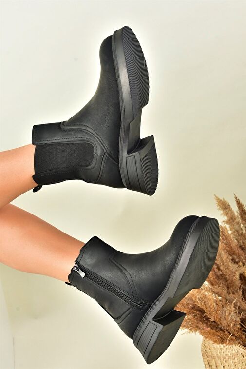 Siyah Alçak Topuklu Günlük Kadın Bot N674260009 - Görsel 4