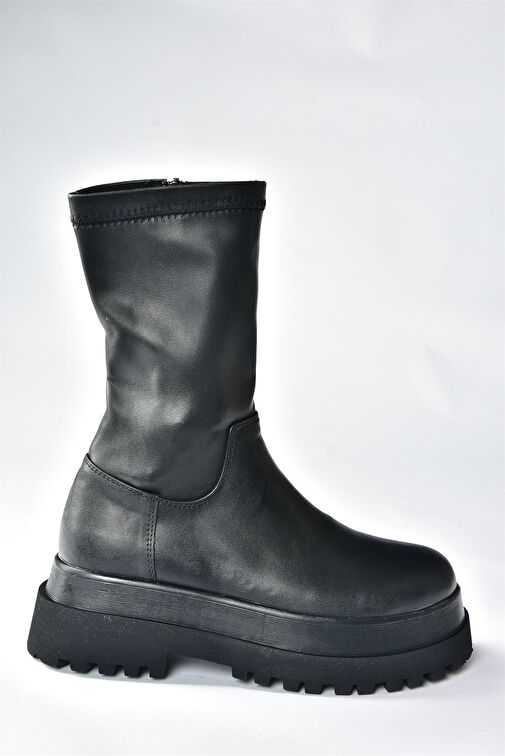 Siyah Esnek Streç Kadın Bot N267064309 - Görsel 4