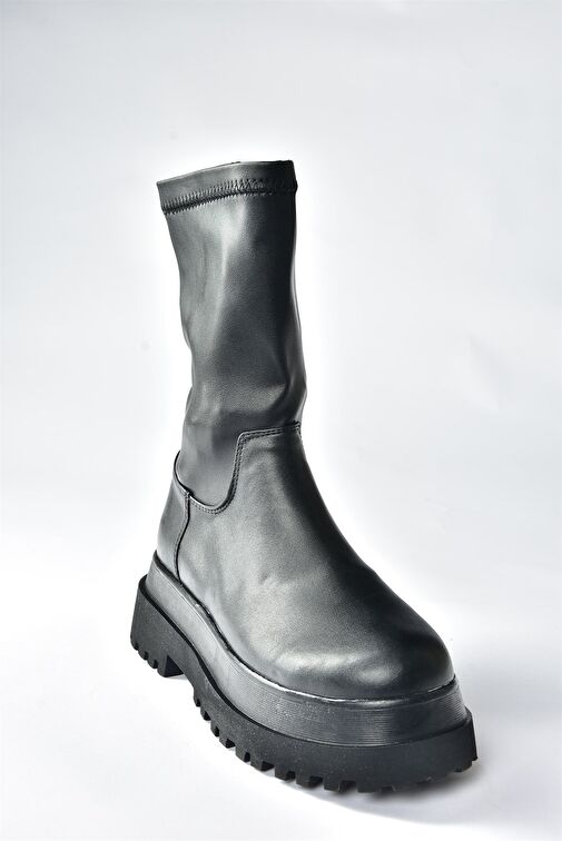 Siyah Esnek Streç Kadın Bot N267064309 - Görsel 5