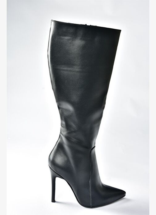 Siyah İnce Topuklu Sivri Burun Kadın Çizme N372530109 - Görsel 6