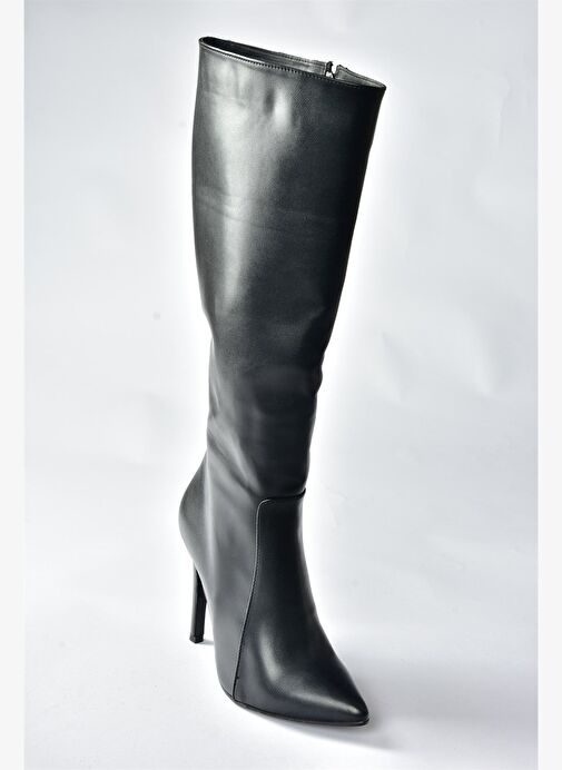 Siyah İnce Topuklu Sivri Burun Kadın Çizme N372530109 - Görsel 7