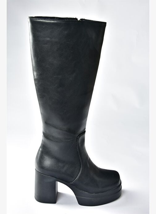 Siyah Kalın Tabanlı Kadın Çizme N996650009 - Görsel 6